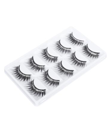 minkissy 5 Pairs Eyelashes Cat Eyes Look Faux Lashes Fluffy Dramatic Lashes for Halloween Faux Lashes Wispy Dense Eyelash False Eyelash Full Make up Eye Makeup Stickers Artificial Fiber
