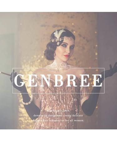 GENBREE 1920s Flapper Headband - Black Feather Hair Hoop for Women and Girls - Buy Online on GoSupps.com