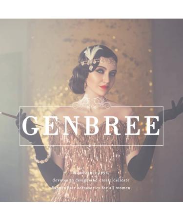 GENBREE Flapper Headpiece Black Feather Hair Clip - 1920s Gatsby Rhinestone Headband for Women (Style 1) - Buy Online on GoSupps.com