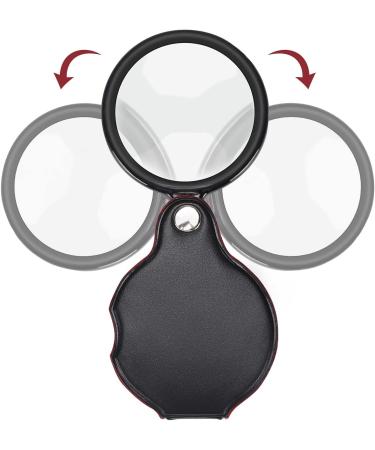 TEOYALL 10X Small Magnifying Glass - 2 PCS Mini Pocket Magnifier with Rotating Holster - Buy Online on GoSupps.com