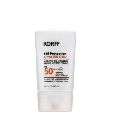 Korff Korff 365 Protection - Ultra 100 Color Fluid Face SPF50+ Very High Sun Protection for Sensitive Skin 40 ml