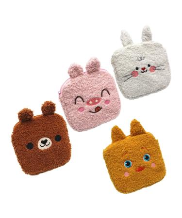 4 pieces of storage bags for women's bandage underwear chest pad bag Small women's bandages for women Sanitary Pad holder Headphone cover wearing Miss Pl sch