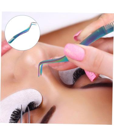 POPETPOP Eyelash Tweezers with Comb Eyelashes Tweezer Eyelash Applicator Tool Coin Tweezers Straight Tweezer 2 in 1 Lash Tweezer Eyebrow Tweezers Stainless Steel Mascara Fake Eyelashes - Buy Online on GoSupps.com
