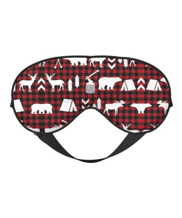Cow Deer Tree Christmas Print Unisex Sleep Mask Double-Sided Eye Mask Ideal for Sound Sleep and Skin Care