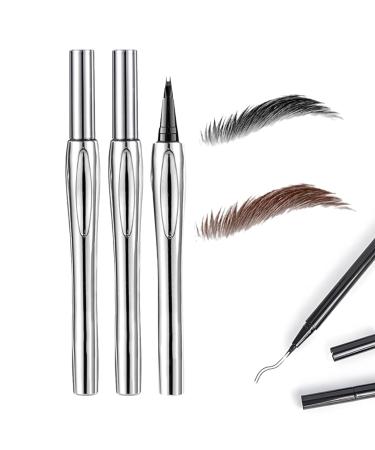 Cooklesa Eyebrow Two-Pronged Eyebrow Pencil Natural Waterproof Eyebrow Pen With Microfine Tip 2024 Upgraded Natural Brows Eyebrow Pen 3D Waterproof Microblading Eyebrow Pen (2pcs B)
