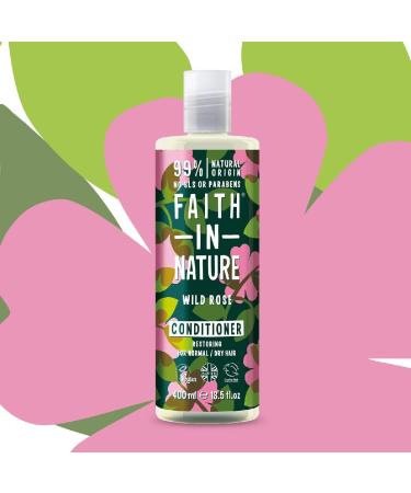Faith In Nature Natural Wild Rose Conditioner Restoring Vegan & Cruelty Free No SLS or Parabens For Normal to Dry Hair 400ml Wild Rose 400 ml (Pack of 1) - Buy Online on GoSupps.com