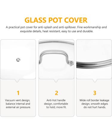 Anti Spill Lid Cover Reusable Food Save Cover glass lid for frying pan: pot lids fry pan skillet pan lid with handle universal pot lid 34cm pan lids Cooking Pot Covers Saucepans Covers Frying pan Silver - Buy Online on GoSupps.com