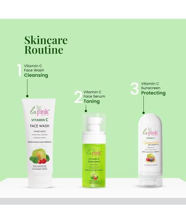 La Pink Vitamin C Sunscreen For Men and Women | SPF 50 PA++++ UVA + UVB Hydration & Moisturization 100% Microplastic Free Formulation | Non Greasy | Zero White Cast | 50gm - Buy Online on GoSupps.com