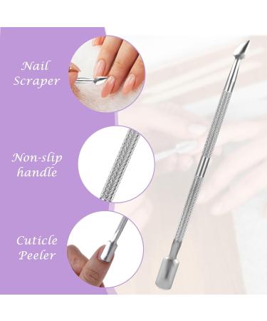 20 PCS Nail Polish Remover Clips Kit - Plastic Gel Polish Remover with Double Ended Metal Cuticle Pusher - Efficient Nail Polish Removal Tool in Purple - Buy Online on GoSupps.com