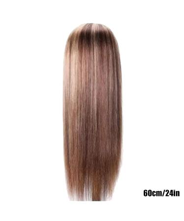 Battnot Women's Brown Slope Synthetic Wig with Wig Cap - Heat-Resistant 24 Inch Natural Costume Party Wig - Buy Online on GoSupps.com