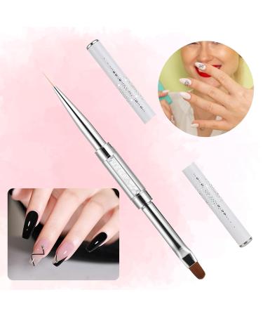Simarro Dual-Ended Nail Design Brush - Rhinestone Handle Gel Brush & Dotting Tool for Professional Nail Art (1pc White - Buy Online on GoSupps.com