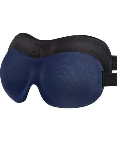 AMAZKER Sleep Mask Invisible Alar Deep Orbit 3D Eye Mask Ultra Lightweight & Comfortable Sleeping Mask for Travel Nap Shift Works Black & Blue (Deep Blue & Black)