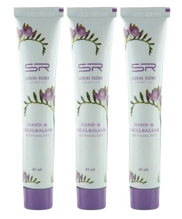 Sabrina Rudnik Hand and Nail Balm 45 ml Fressia Scent Pack of 3 + Notepad varivendo