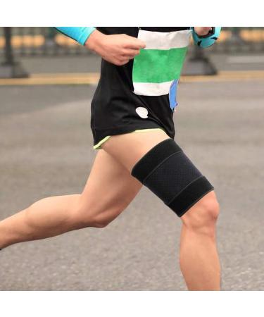 Thigh Wrap Compression Sleeve | Support for Quad & Groin Pain Relief | Breathable Non-Slip Elastic Thigh Brace for Men & Women | Ideal for Hamstring Inflammation & Swelling - Buy Online on GoSupps.com