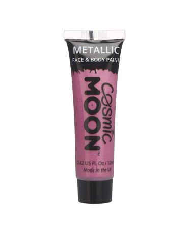 Face & Body Metallic Paint by Cosmic Moon - Pink - Water Based Face Paint Makeup for Adults Kids - 12ml