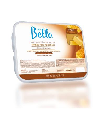 Depil Bella Hard Wax | Professional Hair Removal Wax with Honey and Propolis | 28.2oz | High-Performance Honey Wax | Quick Dry Fast and Strip-Free Removal | For All Skin and Hair Types