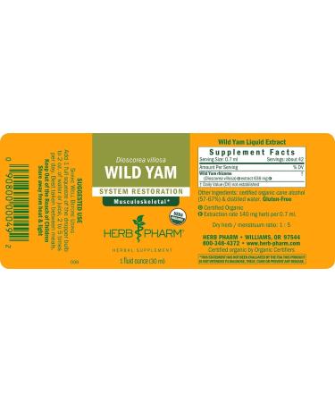 Herb Pharm Wild Yam Extract 1 fl oz (30 ml) - Natural Support for Women's Health - Buy Online on GoSupps.com