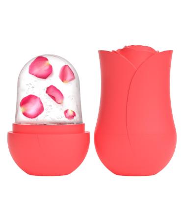Face Ice Roller Small Ice Cube Roller - Ice Roller for Face and Eye Facial Beauty Ice Roller Skin Care Tools Ice Facial Cube Silicone Ice Mold Red