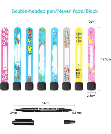 Vicloon Safety Wristband Bracelets 8 Pcs for Kids - Waterproof Reusable Child Emergency ID Bracelet with Pen - Anti Lost Toddler Safety ID Wristband for Boys Girls - Buy Online on GoSupps.com
