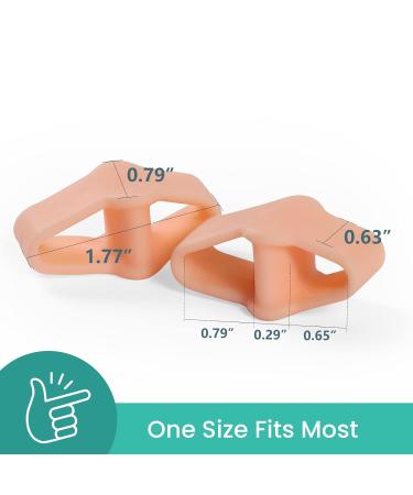 Welnove Toe Separators - Pack of 8 Soft Gel Bunion Correctors with 2 Loops - Big Toe Spacers for Bunions and Overlapping Toes - Beige - Buy Online on GoSupps.com