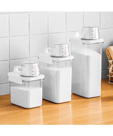 BOKIOESDE ABS Washing Powder Container Sealed Leakproof Tilted Mouth Refillable Replacement Transparent Lifting Handle Case 2300ml - Buy Online on GoSupps.com