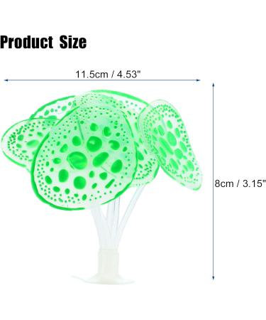 Buy VOCOSTE Silicone Glowing Aquarium Coral with Suction Cup - Lifelike Green Underwater Decor for Fish Tanks - Buy Online on GoSupps.com