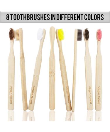 8-Pack BPA-Free Bamboo Toothbrushes - Biodegradable Soft Bristle Toothbrushes for Sensitive Gums - Buy Online on GoSupps.com
