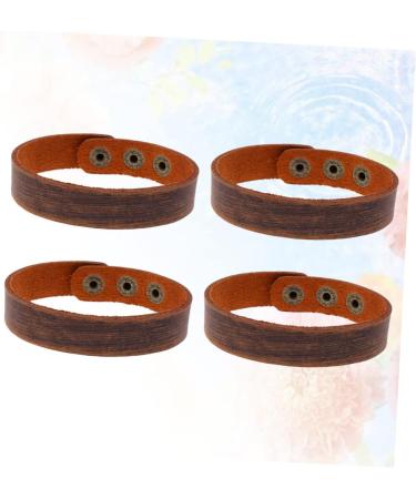 TEHAUX 4pcs Mens Braided Bracelets Woven Bracelets for Women Leather Cuff Bracelet Matching Bracelets for Couples Leather Bracelets for Women Wrist Chain Men and Women Wristband Universal Brown 1.6X23.5CM - Buy Online on GoSupps.com