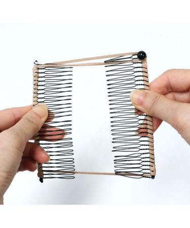 GETAGOTA 2-Piece Adjustable Banana Hair Clip Comb Set for Women - Double Combs Hair Accessory for Styling Thick Curly Hair - Brown and Beige - Buy Online on GoSupps.com