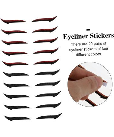 WOFASHPURET Double Sided Eyelid 20 pairs Red Makeup Eye Charming Eyelid Gold Eyeliner Black Purple Tapes Eyeshadow Shiny Double - Buy Online on GoSupps.com
