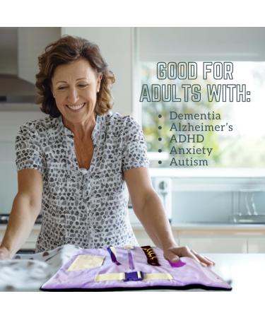 Modaliv 2-in-1 Alzheimer's & Dementia Sensory Cushion - Durable Fidget Blank with 8 Activities for Adults (Purple/Lilac) - International Shipping Available - Buy Online on GoSupps.com
