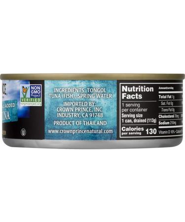 Crown Prince Natural Tongol Tuna Chunk Light - No Salt Added, 5 oz | Healthy Tuna in Spring Water - Buy Online on GoSupps.com