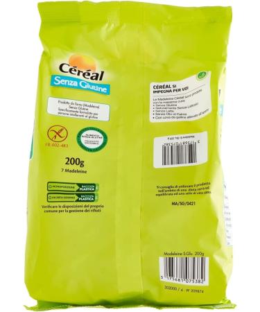 Cereal Madeleine Senza Glutine Sweet Snack Gluten Free Sachet 200 g Palm Oil Free Milk Free - Buy Online on GoSupps.com