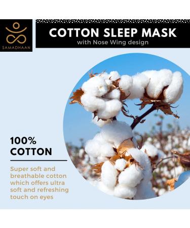 Samadhaan Cotton Sleep Mask for Sleeping | Soft 100% Blackout Eye Mask with Nose Wire | Adjustable Band | Travel Essential for Women Men - Black - Buy Online on GoSupps.com