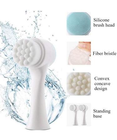 Soft Bristle Facial Brush Soft Bristle Facial Brush for Deep Pore Cleaning Makeup Removal Massaging Rejuvenating Delicate and Sensitive Face Skin 2 pcs CA - Buy Online on GoSupps.com