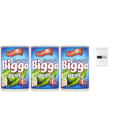 Value Bundle: BATCHELORS PEAS - Marrowfat Bigga - Healthy Snacks for Adults & Kids - British Snacks - Custom Value Bundle Branded Package of 3 (3 Pack Marrowfat Bigga) Marrowfat Bigga 3 Pack