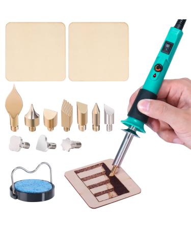 YIHUA 930-IV Pyrography Wood Burning Pen Kit Adjustable Temperature, Power Switch, Heat Deflector, Rubber Grip with 13PCS Accessories, Stencil, Wood Pieces, for Woodburning DIY Crafts - Buy Online on GoSupps.com