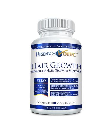 Research Verified Hair Growth Support - with Biotin  DHT Blockers & Vitamins - Hair Growth and Hair Loss Prevention  1 Bottle (1 Month Supply)