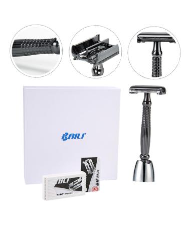 FOMIYES Manual Safety Razor Set | Premium Metal Hand Razor for Beard Shaving | Double Edge Shaving Cutter for Men - International Shipping Available - Buy Online on GoSupps.com