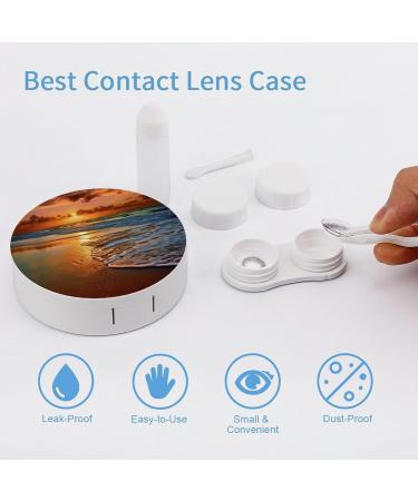 Portable Travel Contact Lens Case - Beach & Sea Water Design for Easy Storage - Buy Online on GoSupps.com