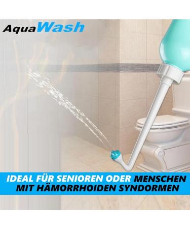 Aquawash Portable Premium Bidet - Mobile Podusche for Intimate Hygiene & Hemorrhoid Relief | 500ml Shower Solution - Buy Online on GoSupps.com