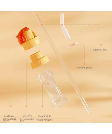 Reusable Children Beverage Water Bottle Straw Lid Water Bottle with Straw Lid Spill Proof Water Bottle Straw Cap Bottle Cap Spout Adapter with Straw No Spill Silicone Water Bottle (Orange *1) - Buy Online on GoSupps.com