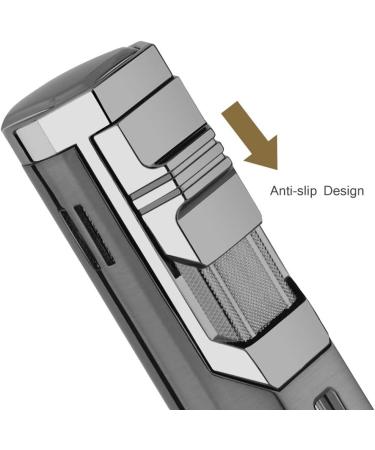 PIPITA Torch Lighter Windproof Cigar Lighter Adjustable Triple Jet Flame Refillable Butane Gas Lighters with Punch (Butane Not Included) - Buy Online on GoSupps.com