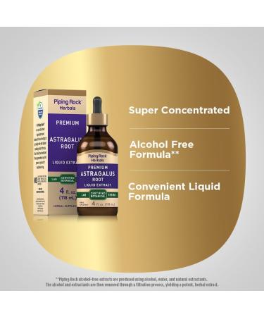 Piping Rock Astragalus Tincture Drops | 4 Fl Oz | Herb Root Extract | Liquid Supplement for Men and Women | Vegetarian Non-GMO Gluten Free - Buy Online on GoSupps.com