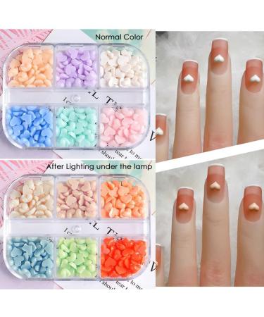 DIY Manicure Purple Blue Charms Resin Love Heart Nails Rhinstones Nail Art Decorations 3D - Buy Online on GoSupps.com