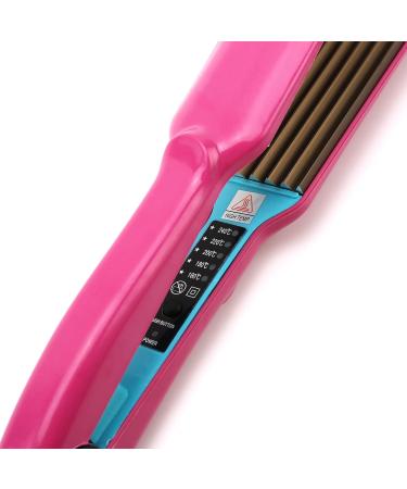 Titanium Hair Crimping Iron with 5 Heat Settings for Fluffy Hairstyles - UK Plug Rosy - Buy Online on GoSupps.com