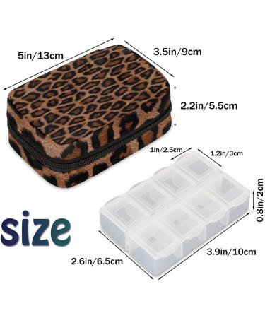 Leopard Print Weekly Pill Organizer & Travel Bag - Seven-Day Vitamin & Supplement Holder - Buy Online on GoSupps.com