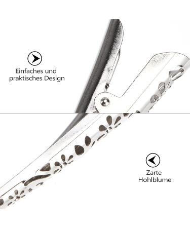 Beaupretty 4pcs Duck Bill Hair Clips - Hollow Metal Alligator Curl Clips for Women & Girls (Silver) - Buy Online on GoSupps.com