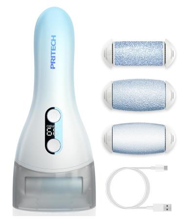Electric Feet Callus Removers Rechargeable Portable Electronic Foot File Pedicure Tools Electric Callus Remover Kit Professional Pedi Feet Care for Dead by PRITECH Blue