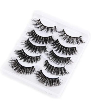 Professional 5 Pack Faux 3D Mink Eyelashes Thick Long Multilayer Fluffy False Eyelashes Natural Look Fake Eye Lash Reusable 3D for Make UP 5AS08-5pair - Buy Online on GoSupps.com